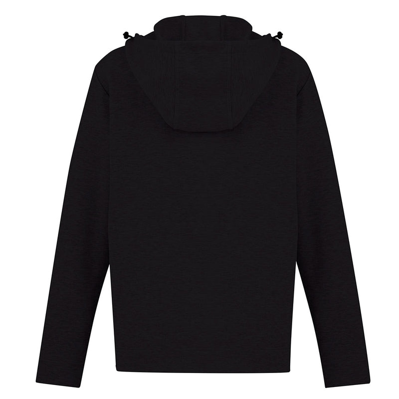 Load image into Gallery viewer, Biz Ladies Neo Hoodie, featuring an ergonomic fit with an attached hood and high neck, showcases a heat-sealed zippered chest pocket and open side pockets, ideal for active and safety-focused lifestyles.