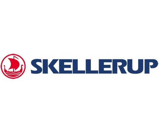 Skellerup logo. Skellerup are known for their high quality premium rubber safety gumboots, such as the Red Band and Quatro styles.