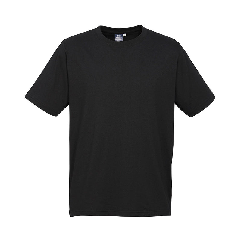 Load image into Gallery viewer, Biz Ice Premium Cotton Tee displayed with its ribbed elastane neck band and twin needle hem, ideal for workplace safety attire, emphasizing durability and comfort, aligning with Active Safety's focus on quality workwear.