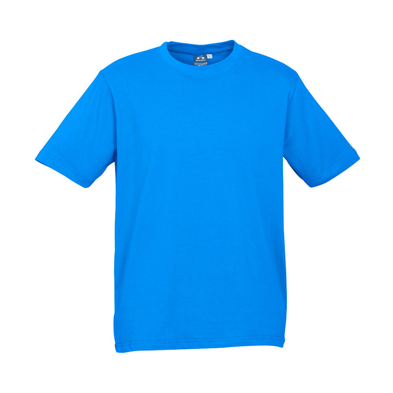 Load image into Gallery viewer, Biz Ice Premium Cotton Tee showcasing its durable design with ribbed elastane neck band and twin needle stitching, ideal for workplace safety and uniform needs from Active Safety's trusted collection.