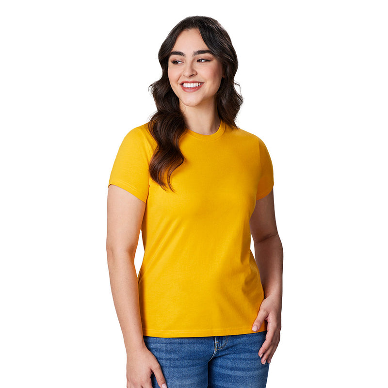 Load image into Gallery viewer, Biz Ladies Ice Premium Cotton Tee showcasing its durable design with quality neck ribbing and twin needle hems. Ideal for active wear, reflecting Active Safety's commitment to high-quality workwear and uniforms.
