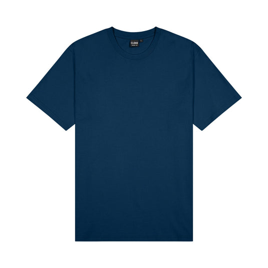 Cloke Outline Tee featuring a classic design with a tear-away neck label, reinforced shoulders, and twin-needle stitching, ideal for durable workwear in active safety environments.