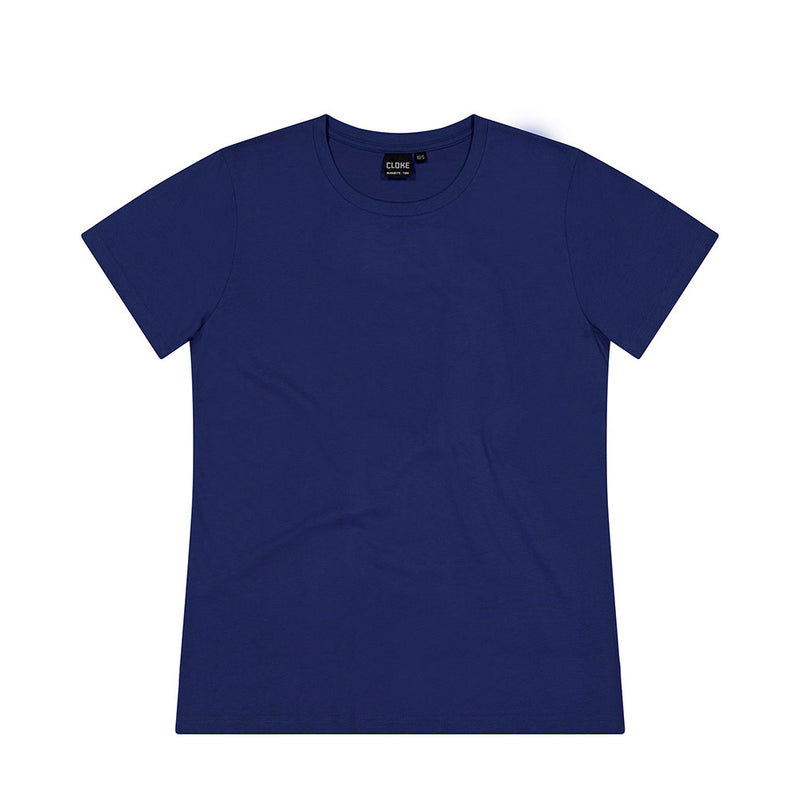 Load image into Gallery viewer, Cloke Silhouette Womens Tee V2: A high-quality blank tee ideal for customization, featuring tight knit fabric, side seams for a tailored fit, and durable twin-needle stitching, perfect for active workplace settings.