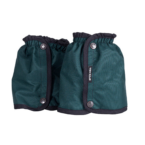 Styx Mill Polyester Double Domed Gaiters: Short, featuring heavy-duty polyester and double rows of Velcro with domes, ideal for robust outdoor safety and protection. Made in New Zealand.