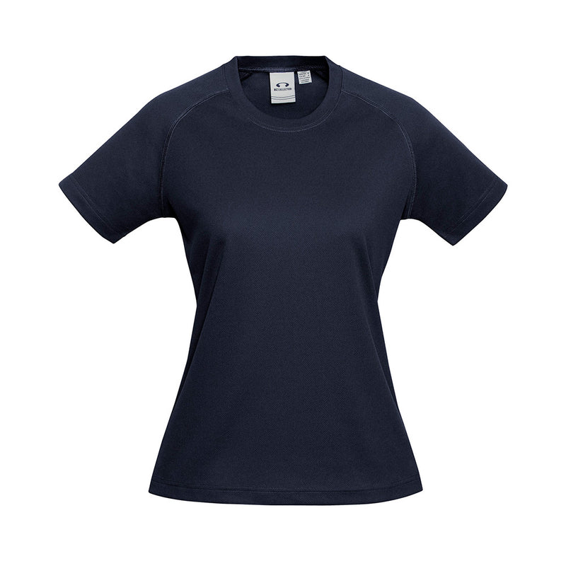 Load image into Gallery viewer, Biz Womens Sprint Short Sleeve Tee, featuring a crew neck and durable raglan armholes, crafted from breathable 145 GSM BIZ COOL™ polyester mesh, ideal for versatile activewear and workplace uniforms.