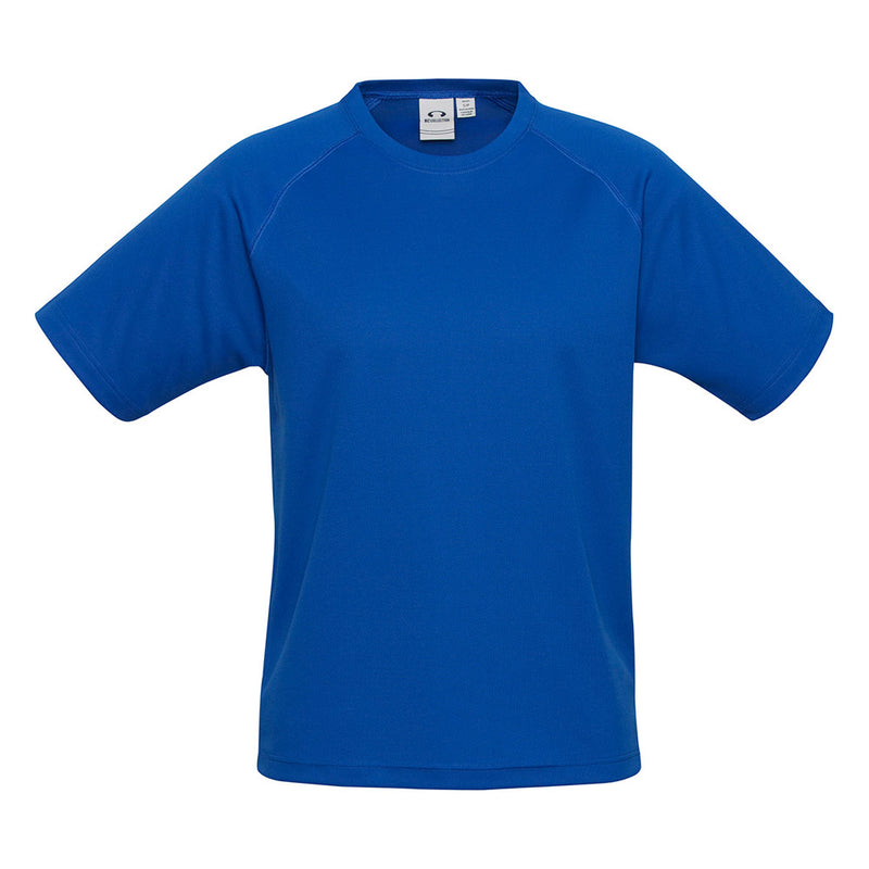Load image into Gallery viewer, Biz Mens Sprint Short Sleeve Tee featuring a crew neck and durable flat lock raglan armholes, crafted from breathable BIZ COOL™ polyester mesh for quick drying and comfort, ideal for various activities.