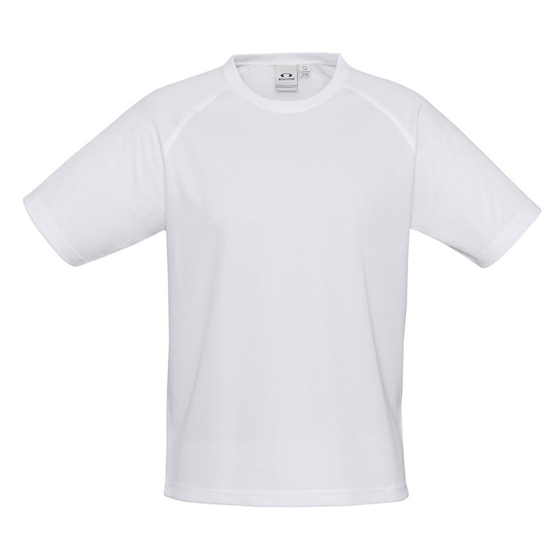 Load image into Gallery viewer, Biz Mens Sprint Short Sleeve Tee featuring a classic crew neck and durable flat lock raglan armhole, crafted from breathable BIZ COOL™ polyester mesh, ideal for active and safety-focused environments.
