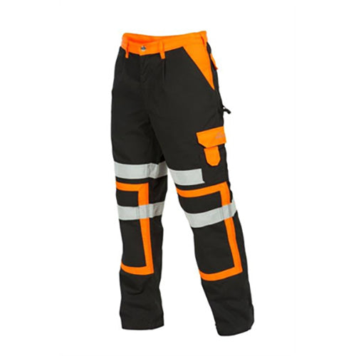 Westpeak Lightweight Stretch Knee Pad Trousers featuring durable, stretchy fabric with triple stitching. Includes velcro-flapped back pockets, cargo pocket, and double knees for knee pads, ideal for safety and work environments.