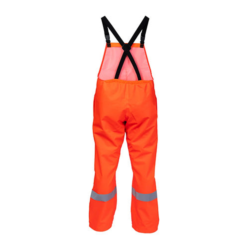 Kaiwaka Tufflex Hi Vis Taped Bib Trouser, featuring high visibility reflector strips, adjustable elasticated braces, and reinforced seams, designed for superior safety and durability in demanding work environments.
