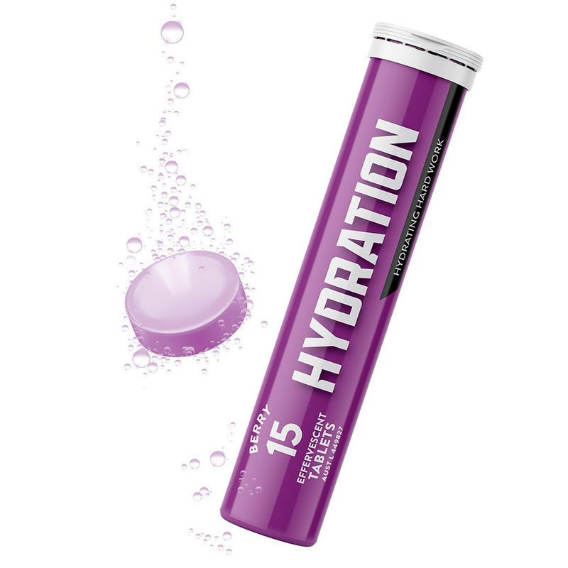 Load image into Gallery viewer, Thorzt Hydration Effervescent Tablets: Berry, displayed in a compact tube packaging, offers 15 sugar, caffeine, and gluten-free tablets designed to regulate electrolytes and reduce dehydration symptoms during prolonged physical activity.
