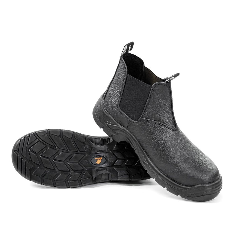 Load image into Gallery viewer, Bison Trade Slip On Safety Boots featuring a sleek design with a steel toe cap and oil-resistant, anti-slip sole for superior traction, ideal for workplace safety and comfort.
