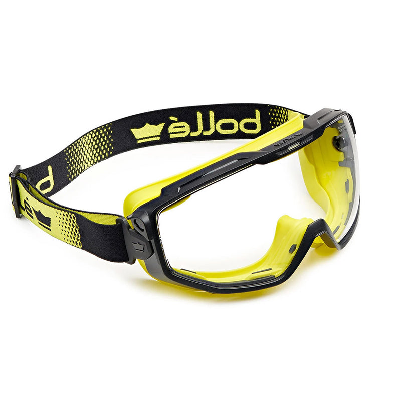 Load image into Gallery viewer, Bolle Universal Indirect Vented Goggle: Clear, featuring ergonomic design and Wave technology for a snug fit, visible with clear lenses and a co-injected frame, ideal for workplace safety and comfort.