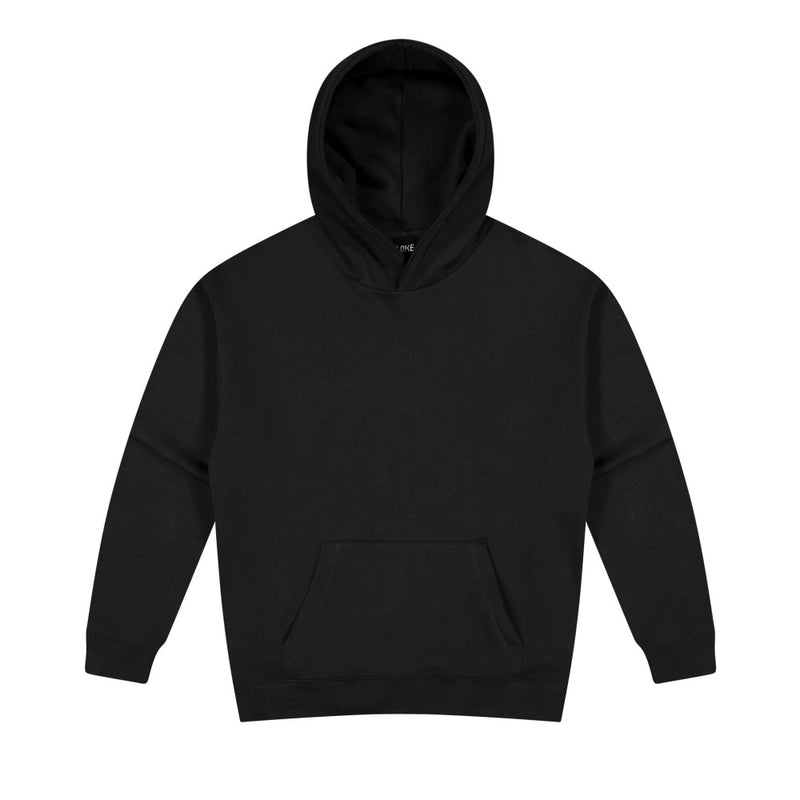 Load image into Gallery viewer, Unplugged Pullover Hoodie 300gsm features a streamlined design without drawcords, showcasing minimalist seam stitching and a box fit, ideal for displaying artwork prominently. Made with durable and warm 80% cotton, 20% recycled polyester.