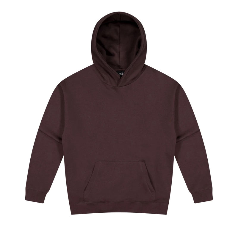 Load image into Gallery viewer, Unplugged Pullover Hoodie 300gsm with streamlined seam stitching and box fit. Features a hood without a drawcord, reinforced pocket openings, and a brushed interior for warmth and comfort.