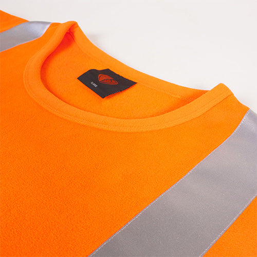 Load image into Gallery viewer, Stoney Creek Performance Plus Bush Tee, Orange/Black, featuring reflective 3M taping for visibility. Ideal for layering under rainwear, this shirt combines safety and warmth, perfect for active environments.