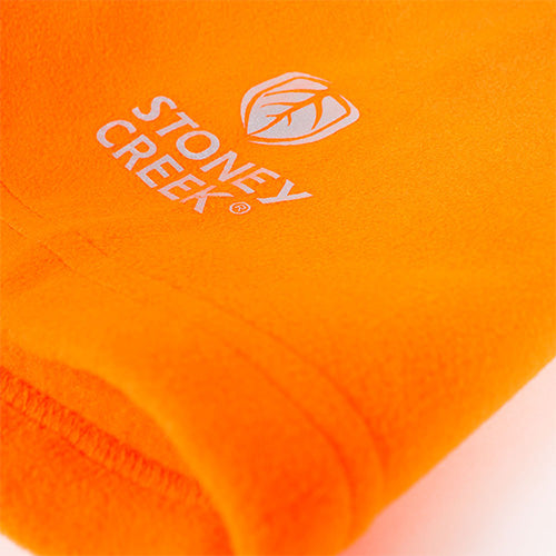 Load image into Gallery viewer, Stoney Creek Performance Plus Bush Tee, Orange/Black, featuring white logo and 3M taping, perfect as a warm layer under rainwear. Ideal for safety and visibility in active environments.