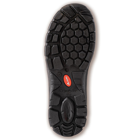 Apex Waihi Zip Safety Boot in black, featuring a wide fit steel toe cap, zip side for easy access, and dual density PU sole, ideal for comfort and protection on the worksite.