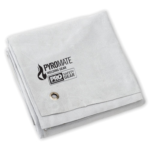 Pro Welders Blanket 1.8m x 1.8m featuring a durable, folded white cloth with a visible logo, designed for heat, cut, and abrasion resistance, ideal for workplace safety needs.