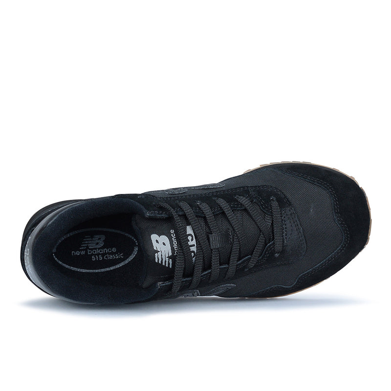 Load image into Gallery viewer, New Balance 515 SR Women's Non-Safety Shoe, Black, features a sleek design with white text, ideal for long work shifts. This durable sneaker combines style with lightweight cushioning and slip-resistant outsole.