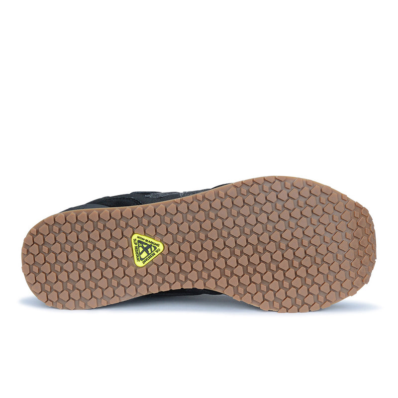 Load image into Gallery viewer, New Balance 515 SR Women's Non-Safety Shoe, Black, featuring a durable slip-resistant rubber outsole and lightweight EVA midsole, showcasing the intricate tread pattern for superior grip and safety.