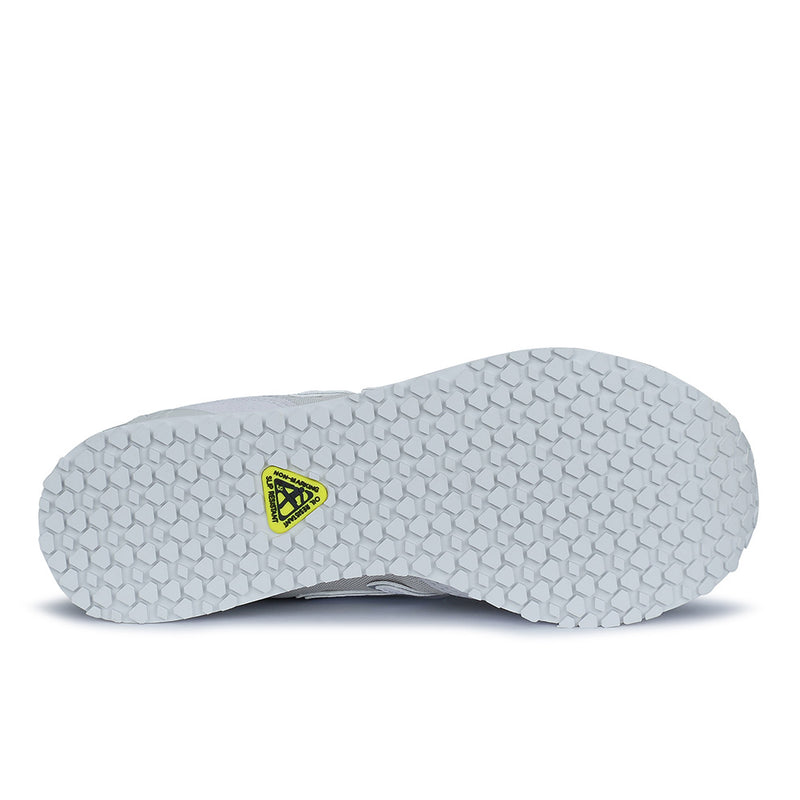 Load image into Gallery viewer, New Balance 515 SR Women's Non-Safety Shoe, Grey features sleek Oxford upper with reinforced suede accents, lightweight EVA midsole, and slip-resistant rubber outsole, ideal for long work shifts.