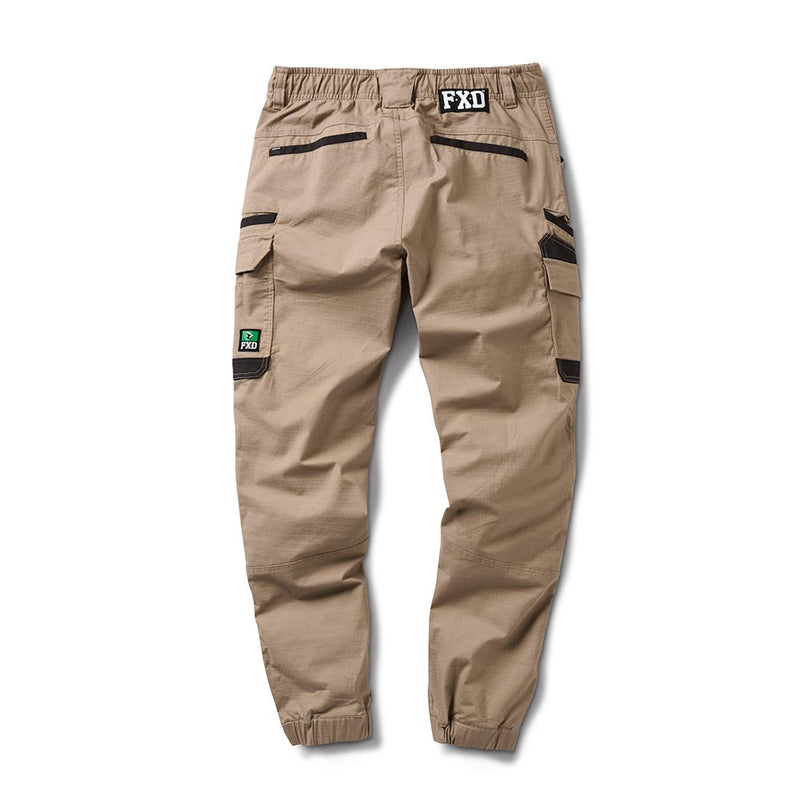 Load image into Gallery viewer, FXD WP-12 Elastic Waist Stretch Ripstop Work Pant (Cuffed) features elasticized cuffs, waistband, multiple pockets with zip and flap closures, and durable reinforcements, ideal for active work environments.