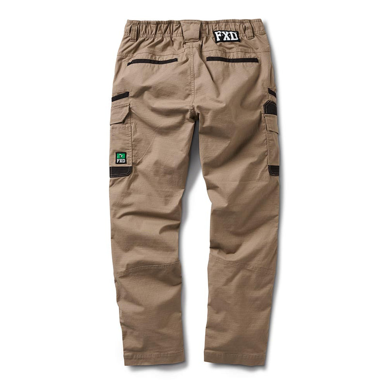 Load image into Gallery viewer, FXD WP-12 Elastic Waist Stretch Ripstop Work Pant featuring multiple pockets, reinforced stitching, and an elasticized back waistband. Includes a Dura500™ ruler pocket, side utility pocket, and knee darts for enhanced movement.