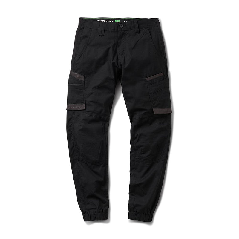 Load image into Gallery viewer, FXD WP-8W Women’s Cuffed Stretch Ripstop Work Pants showcase articulated knees, elastic cuffs, and large side cargo pockets, offering enhanced mobility and fit, ideal for safety-focused work environments.