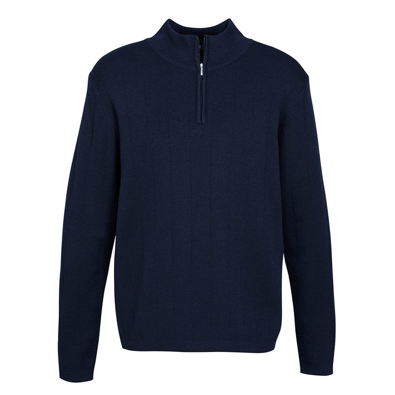 Load image into Gallery viewer, Biz 80/20 Wool Rich Pullover featuring a sleek zipper design, made from 80% Merino Wool and 20% Acrylic. Ideal for workplace settings, this contemporary sweater aligns with Active Safety's commitment to quality workwear.