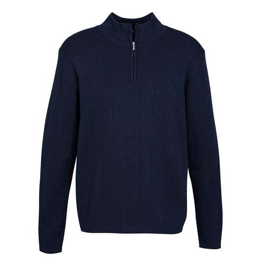 Biz 80/20 Wool Rich Pullover featuring a sleek zipper design, made from 80% Merino Wool and 20% Acrylic. Ideal for workplace settings, this contemporary sweater aligns with Active Safety's commitment to quality workwear.