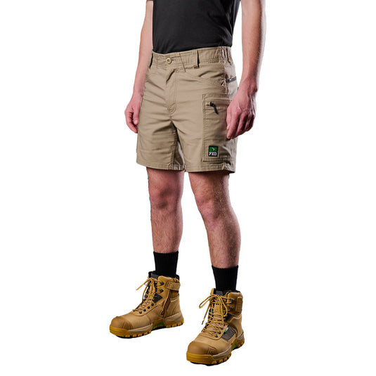 FXD WS-6 Stretch Cargo Short features a durable, lightweight ripstop fabric with secure cargo pockets and elastic waistband, ideal for active safety and work environments.