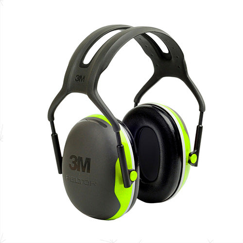 3M Peltor X4A Premium Headband Earmuff Class 5, featuring a sleek design with innovative ear cushions and a dielectric headband, ideal for industrial noise protection and compatibility with other safety gear.