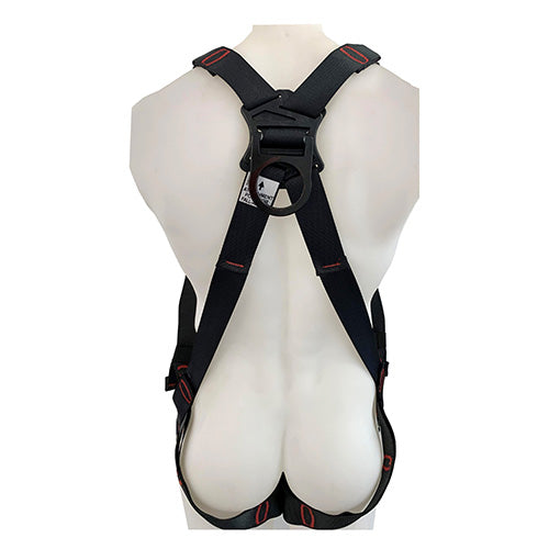 Load image into Gallery viewer, 3M Protecta P200 Riggers Harness (1130116) displayed on a mannequin, showcasing integrated suspension relief straps and a front fall arrest D-ring, epitomizing reliable height safety gear from Active Safety.