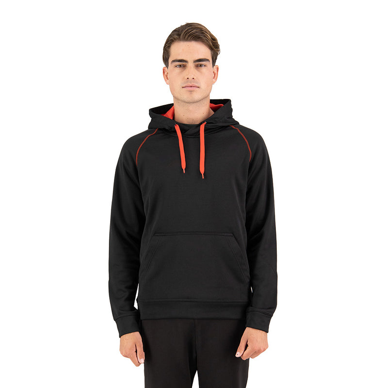 Load image into Gallery viewer, XT Performance Pullover Hoodie made from 270gsm polyester with raglan sleeves and contrast stitching, featuring a brushed interior for comfort and cord management, ideal for active safety and work environments.