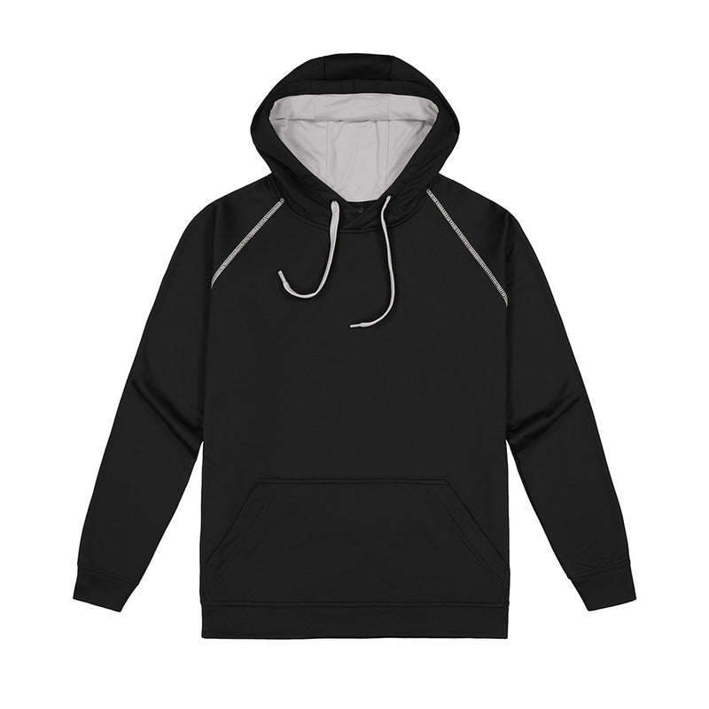 Load image into Gallery viewer, XT Performance Pullover Hoodie made of 270gsm polyester, featuring a brushed interior, contrast-stitched raglan sleeves, and cord management. Designed for quick drying, non-shrink, and anti-pill durability.