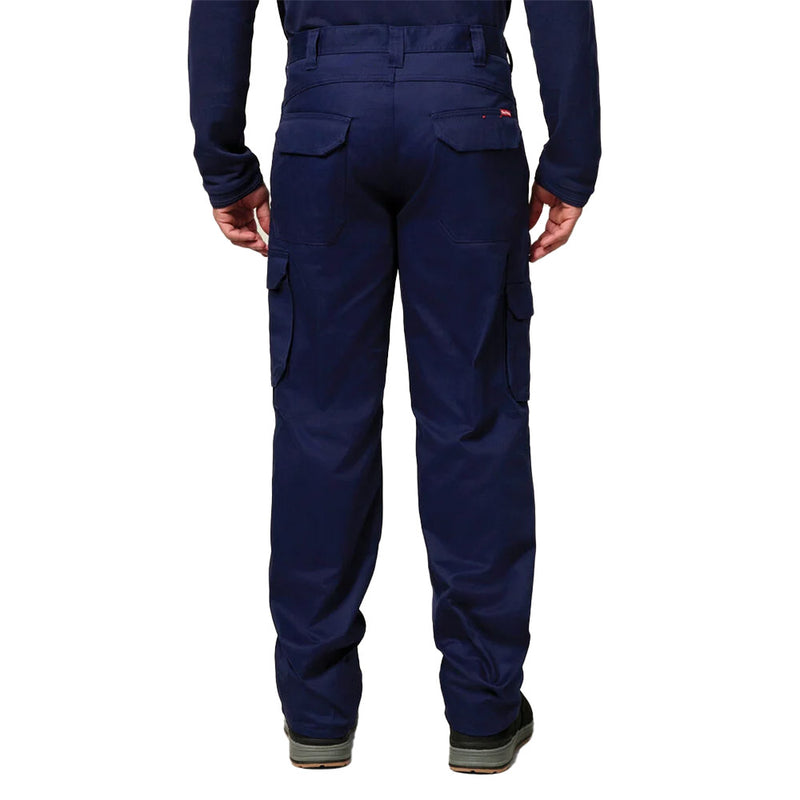 Load image into Gallery viewer, Hard Yakka 2500 Gen-Y Cotton Trouser, Navy, designed for durability with reinforced pockets and a relaxed fit, features a nylon zip fly, plastic button closure, and ample storage with multiple pockets.