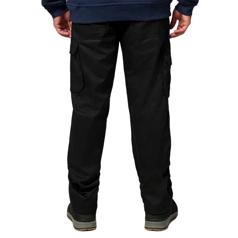 Load image into Gallery viewer, Hard Yakka 2500 Gen-Y Cotton Trouser, Black, featuring a relaxed fit, reinforced pockets, multiple storage options, nylon zip fly, and seven belt loops, ideal for rigorous work environments.