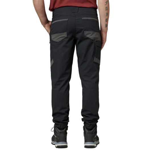 Hard Yakka 3056 Raptor Ripstop Cuffed Cargo Pant, designed for durability with Ripstop fabric, features reinforced abrasion zones, stretchy waistband, elastic ankle cuffs, and practical pockets, ideal for active work environments.