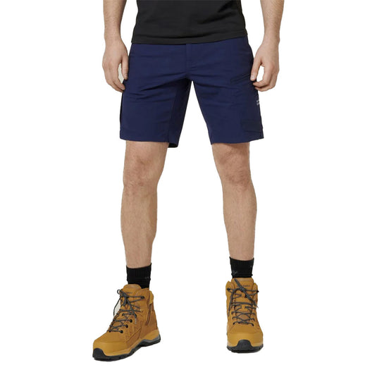 Hard Yakka Raptor Active Mid Short, designed for durability and comfort with reinforced zones, utility pockets, and reflective logos, ideal for active work environments. Made with 38% recycled REPREVE® fibre.