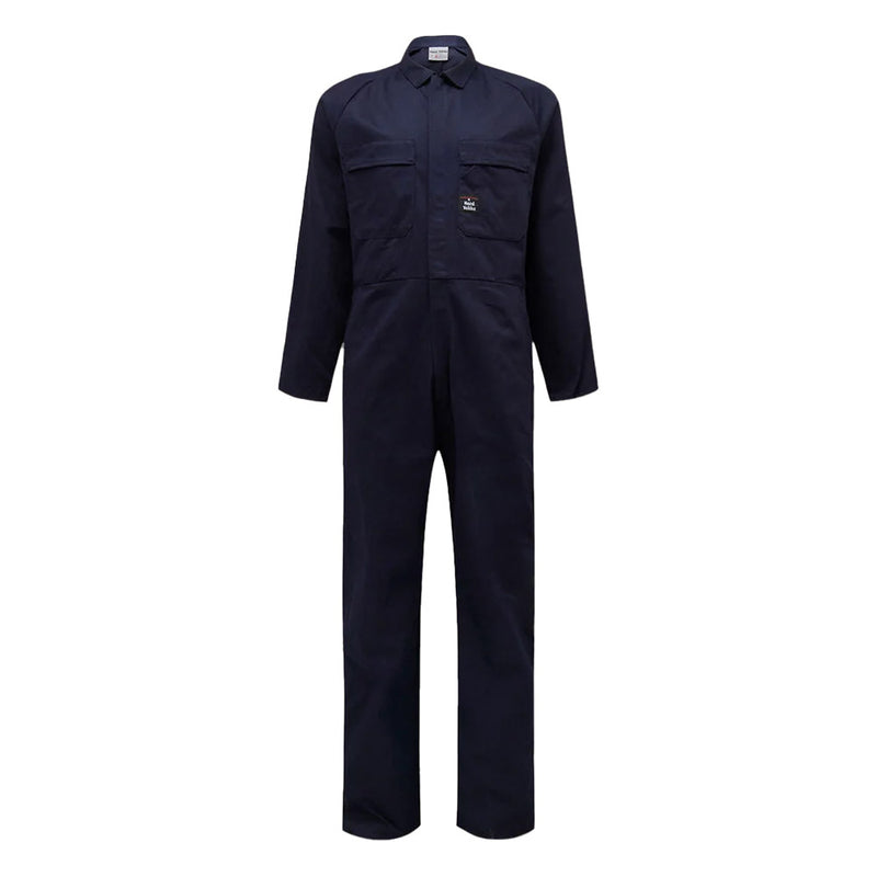 Load image into Gallery viewer, Yakka Cotton Drill Long Sleeve Overalls featuring internal access vents, heavy-duty calico pockets, and a concealed YKK metal zip, designed for durability and comfort with raglan sleeves and an elastic back waist.