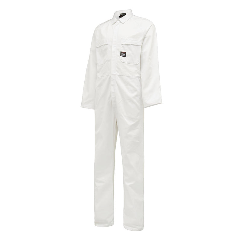 Load image into Gallery viewer, Yakka Cotton Drill Long Sleeve Overalls feature a tough design with internal access vents, heavy-duty calico pockets, raglan sleeves, and a concealed YKK zip, ideal for demanding work environments.