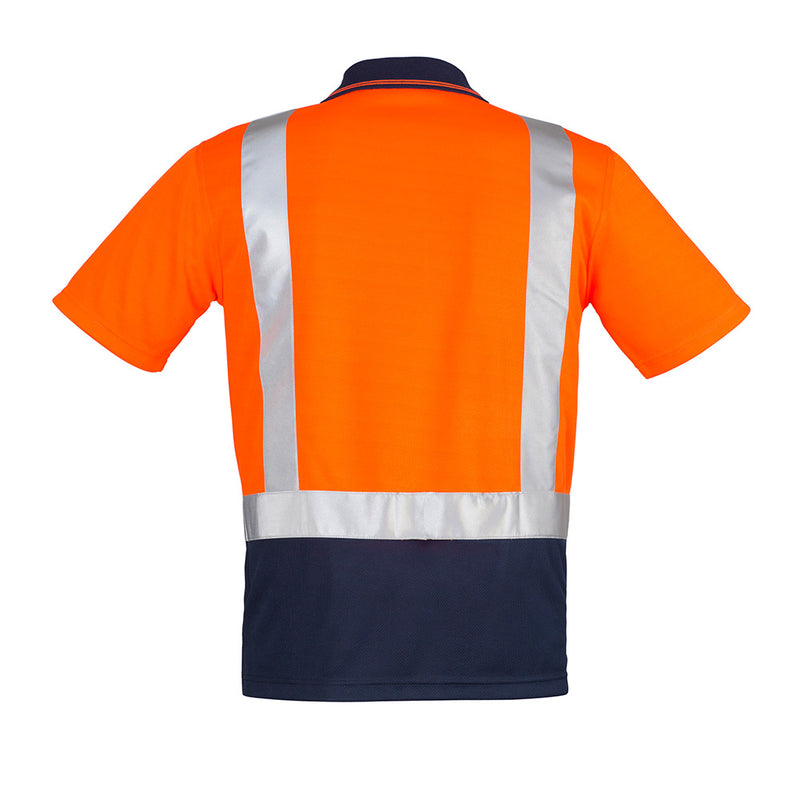 Load image into Gallery viewer, Syzmik Hi Vis Taped Short Sleeve Polo featuring a chest pocket with pen insert and reflective tape. Made from breathable, moisture-wicking microfibre polyester, ideal for safety and workwear environments.