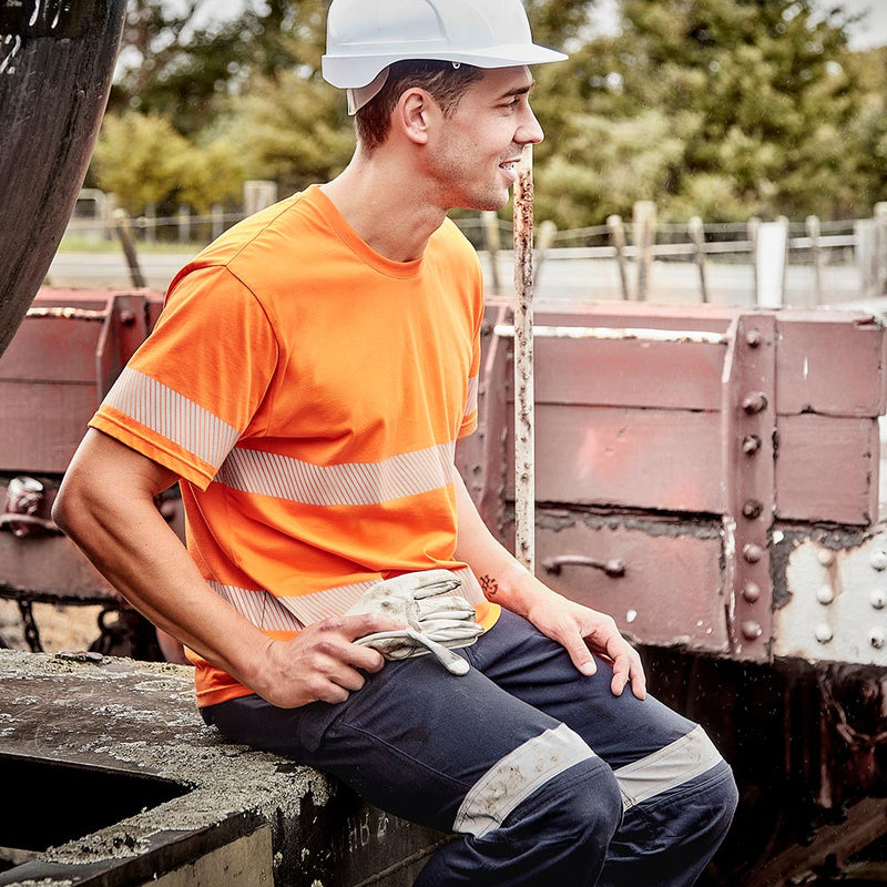 Load image into Gallery viewer, Syzmik Hi Vis Segmented Tape Cotton T-Shirt