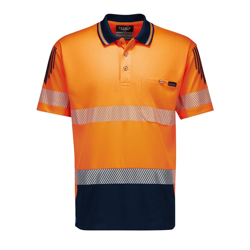 Load image into Gallery viewer, Syzmik Hi Vis Flux Segmented Tape Short Sleeve Polo