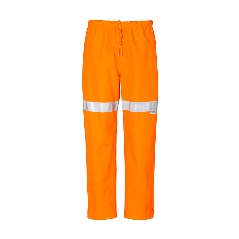 Load image into Gallery viewer, Syzmik Taped Storm Trouser, featuring reflective white stripes, showcases durable Oxford polyester construction, elasticated waist, and ankle zip openings, ideal for workplace safety and comfort.