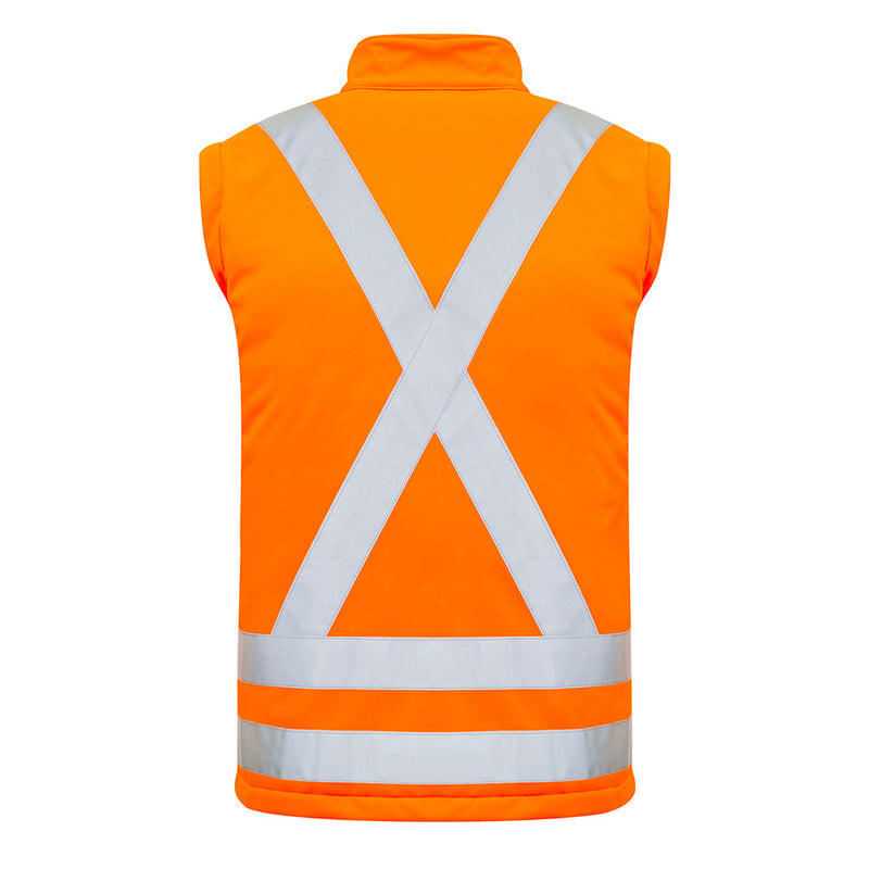 Load image into Gallery viewer, Syzmik 2-in-1 X Back Soft Shell Jacket with reflective stripes, featuring zip-off sleeves, twin hoop bio motion tape, and multiple secure pockets, ideal for high-visibility safety in active work environments.