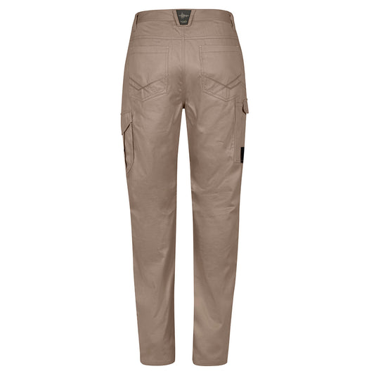 Syzmik Summer Cargo Pant with multiple pockets, including a large cargo pocket and mobile phone pocket, designed for modern fit and work comfort, showcased against a plain background.
