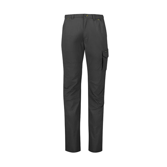 Syzmik Mens Lightweight Outdoor Pant featuring super lightweight, stretchable fabric with reinforced double-layer knees, multiple utility pockets, and a modern fit, ideal for active safety and workplace comfort.