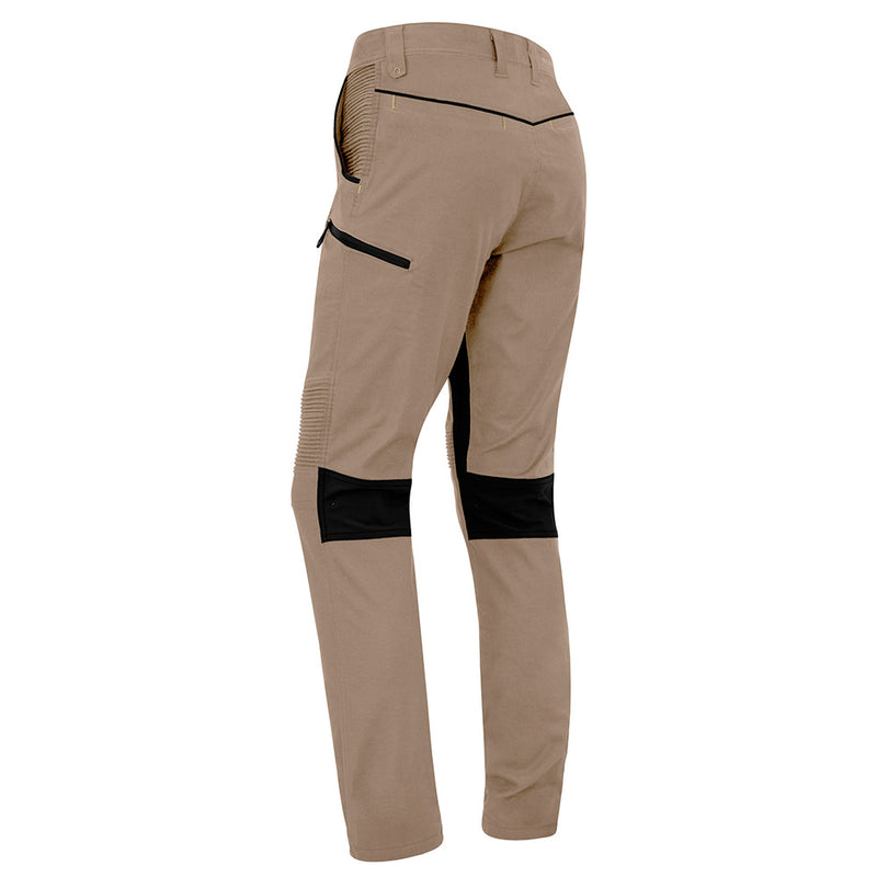 Load image into Gallery viewer, Syzmik Streetworx Stretch Pant (Non-Cuffed) featuring black accents and durable stretch panels for enhanced movement, with multiple pockets, including zippered and tape closure options, suitable for active safety environments.