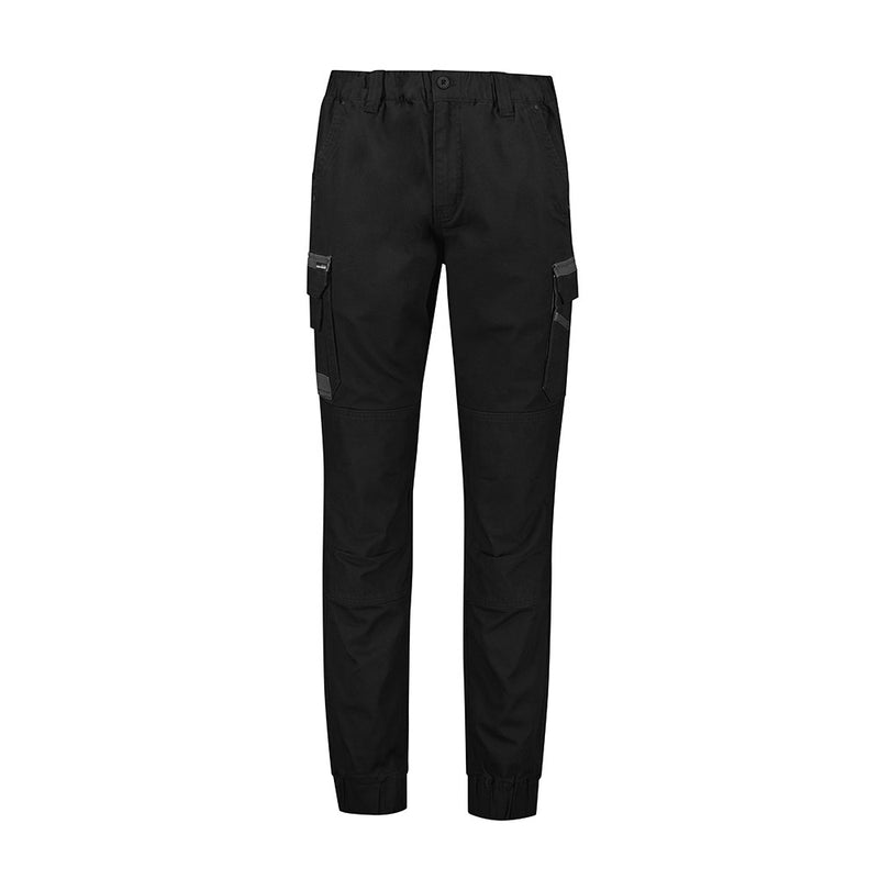 Load image into Gallery viewer, Syzmik Streetworx Heritage Cuffed Pant, featuring durable canvas weave, elasticated waist, cuffed hem, double-layer knees, and multiple functional pockets for tools and essentials, ideal for tough work environments.